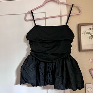 Chic Black Women's Spaghetti Strap Blouse